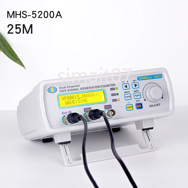 MHS-5200A 25MHz Dual‑channel DDS Signal Generator – Arbitrary Waveform, Frequency Meter for Lab & Teaching