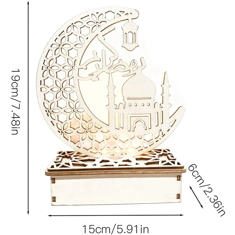 Nuevas luces de luna y estrella, decoraciones de Ramadán, luz nocturna LED de Ramadán Eid, lámpara de mesa decorativa, luces nocturnas de estrella y luna