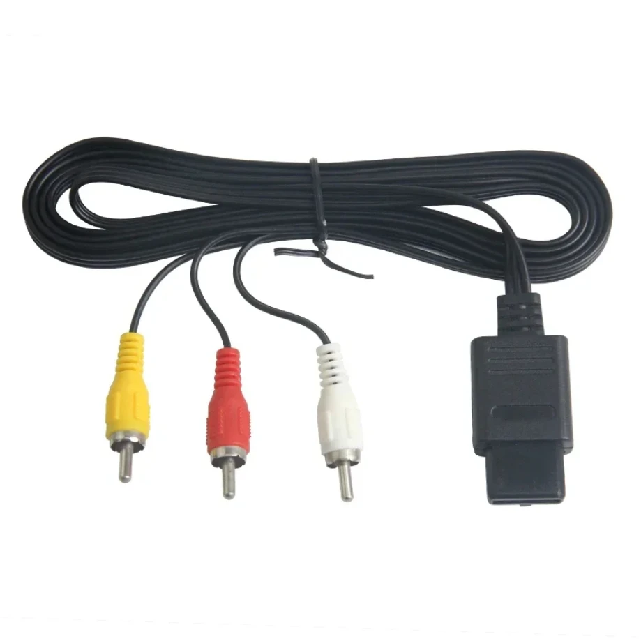 

50pcs 1.8M Audio Video TV Cord AV Cable to 3 RCA For Super Nintendo GameCube N64 SNES NGC Accessory