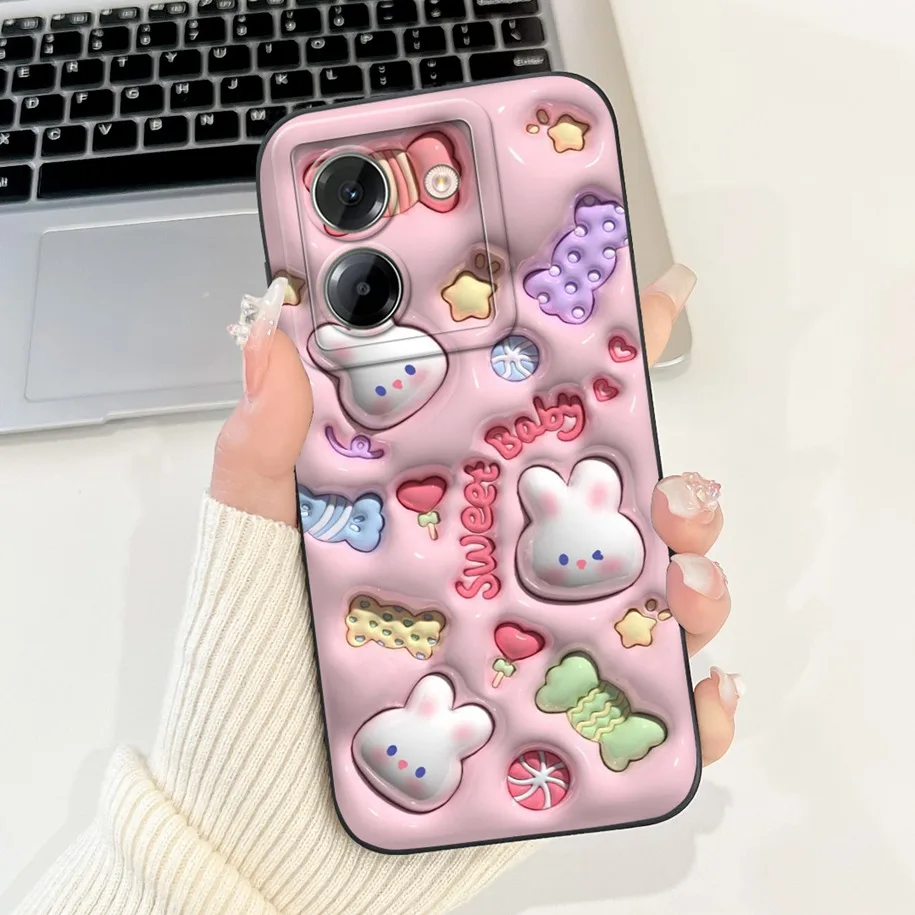 Para Xiaomi Poco M7 Pro 5G funda Popular flor conejo pato suave cubierta de silicona líquida para Xiaomi Poco M7Pro Capa 2409FPCC4G Coque