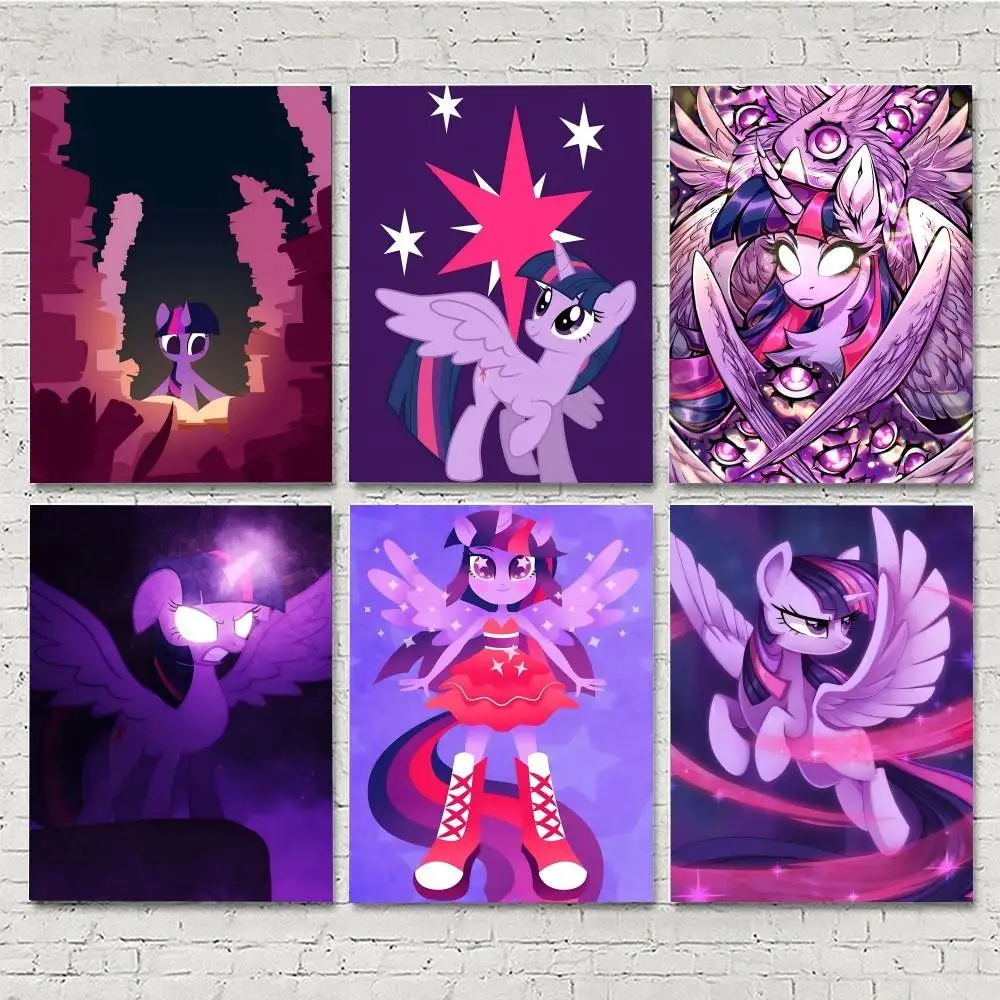 1pc Cartoon Anime T-Twilight Sparkle Manga Posters HD Print Vintage Wall Art Decor for Home Study Room