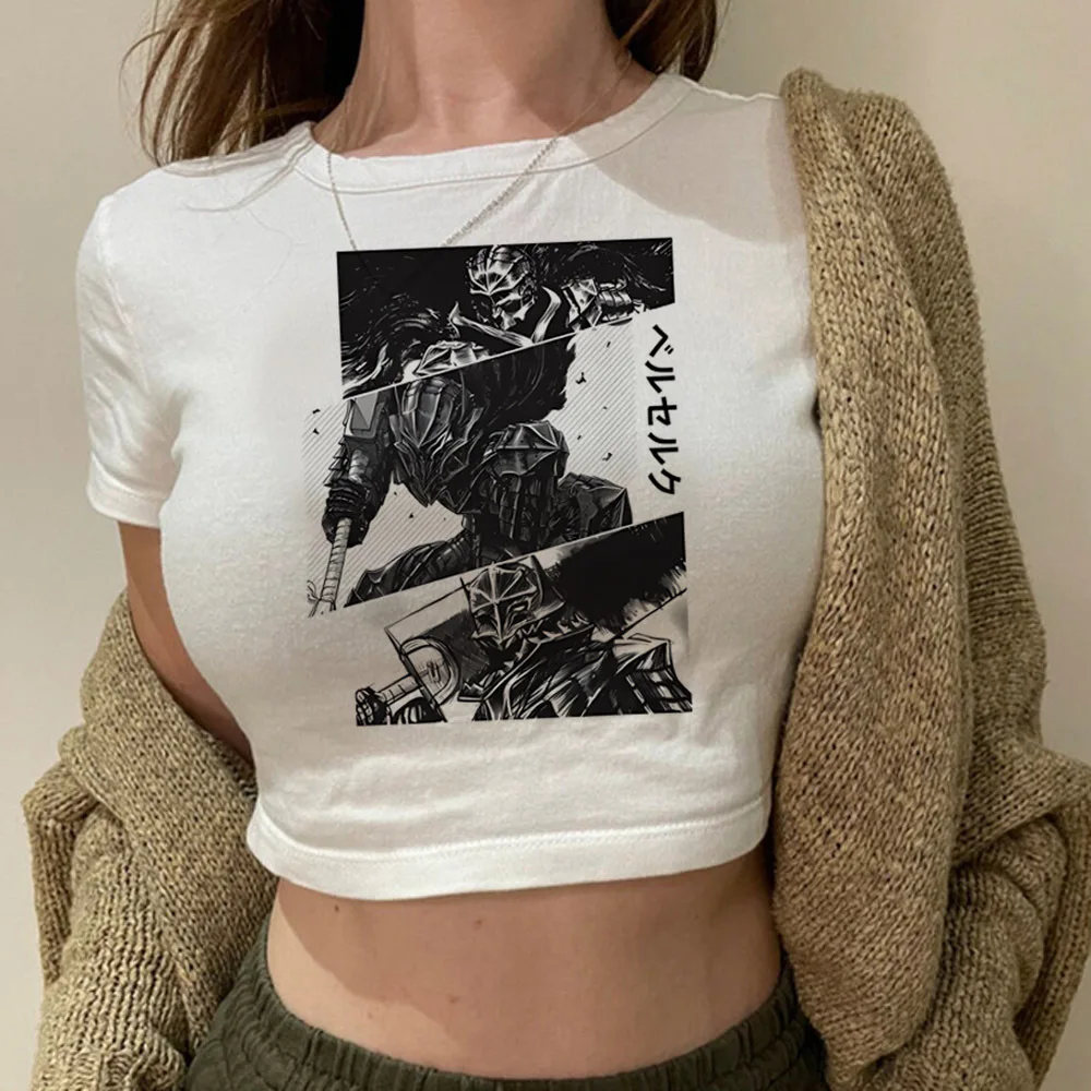 Berserk Guts crop top Aesthetic Grunge Streetwear gyaru 2025 Fairy cute gothic  teens tshirt