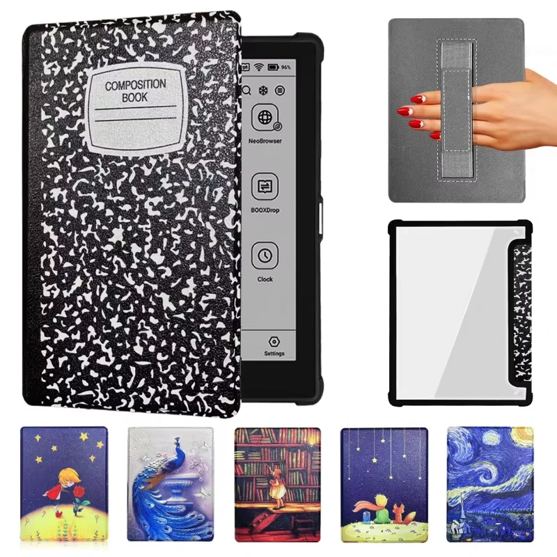 Full-Body Coverage Cover For Onyx Boox Go 6 (2024) Case Poke 6 6s 5 5s 6' EBook Slim Flip Book Funda with Hard Acrylic Back Case