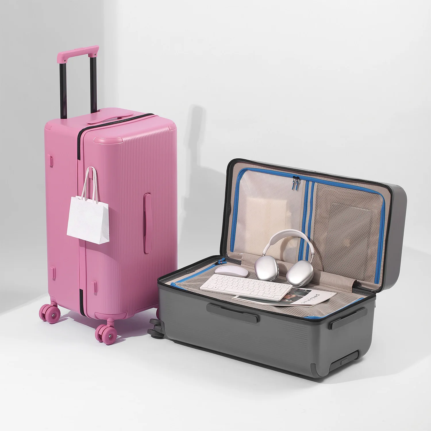 20/24/26/28 Inch Large Capacity 30/70 Split Hard Shell Luggage Suitcase 5-Wheel Support,360° Spinner Wheels,TSA Lock Trave Case