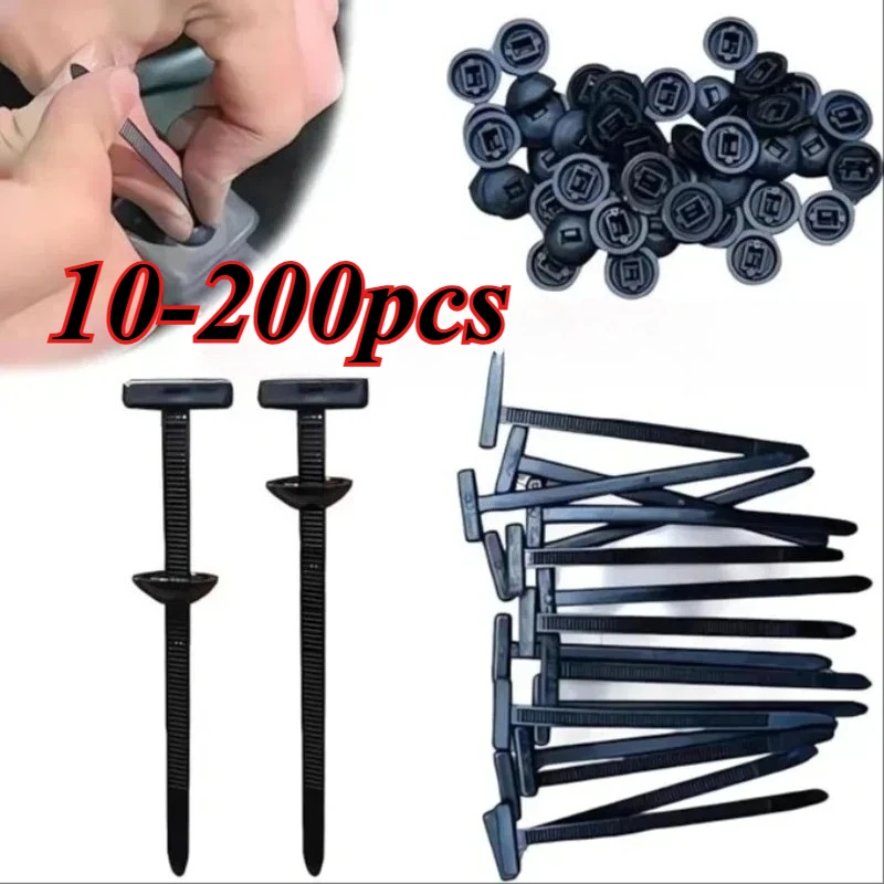 Nylon Universal Cable Tie Buckle with Pin & Button Design - Heavy Duty Plastic Cable Ties Tool Fasteners for Car Body
