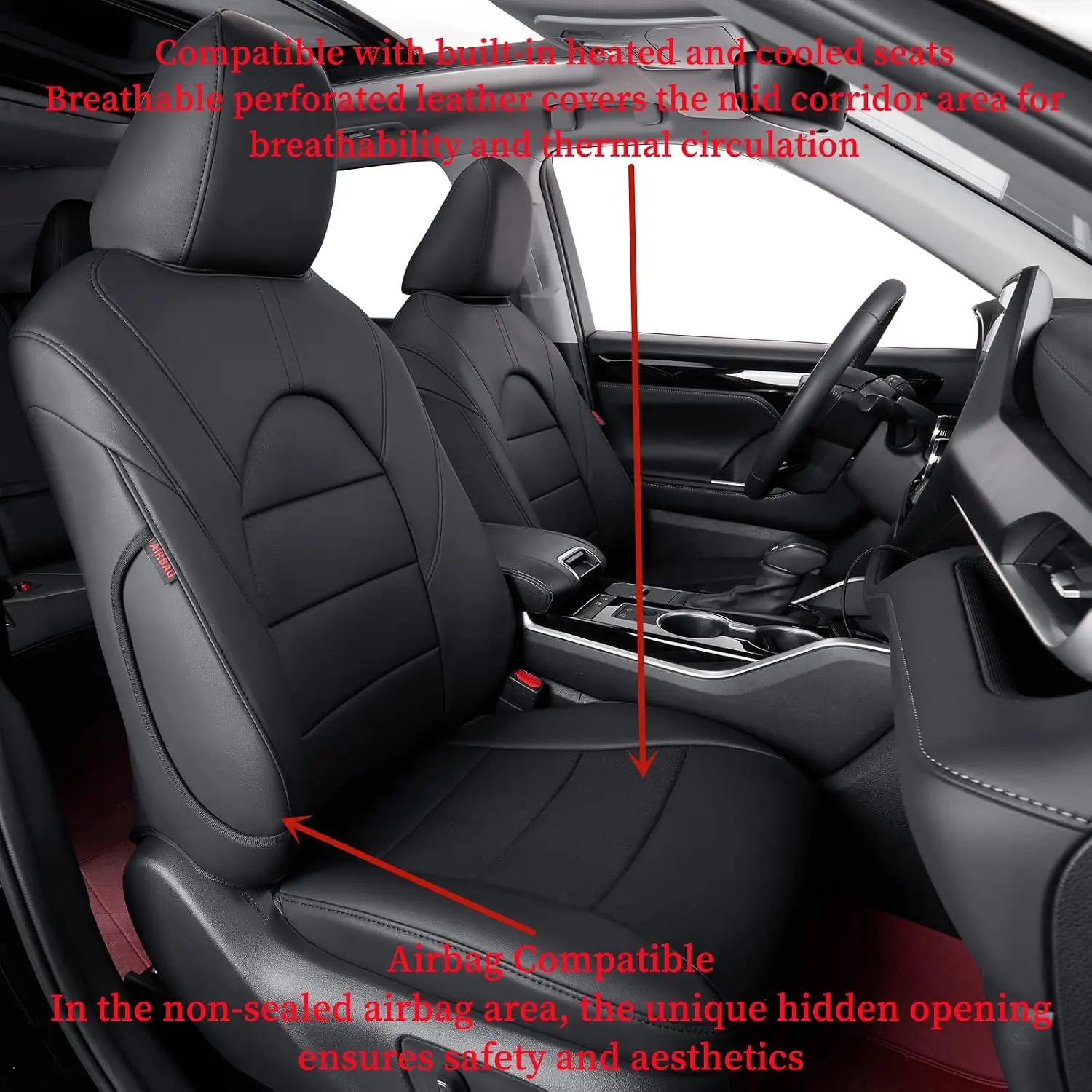 Coverdream Pilot Car Seat Covers Custom Fit Honda Pilot 2016-2026 LX/Sport/EX-L/Touring/Elite 7/8 Seats 2nd-Row 40/20/40 Split Waterproof Full Set Seat Protector