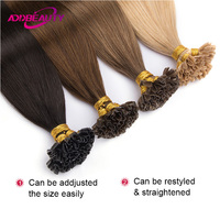 Addbeauty Human Fusion Hair Extensions U Tip Keratin Capsule 100% Remy Human Hair Nail Tip Machine Made Hair Extension Natural