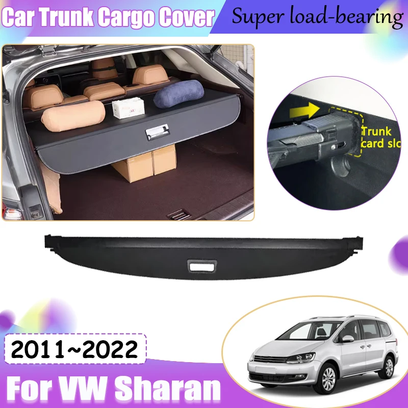 Trunk Cargo Cover For Volkswagen VW Sharan 7N MK2 2011~2022 Security Luggage Rack Partition Curtain Interior Covers Accessories