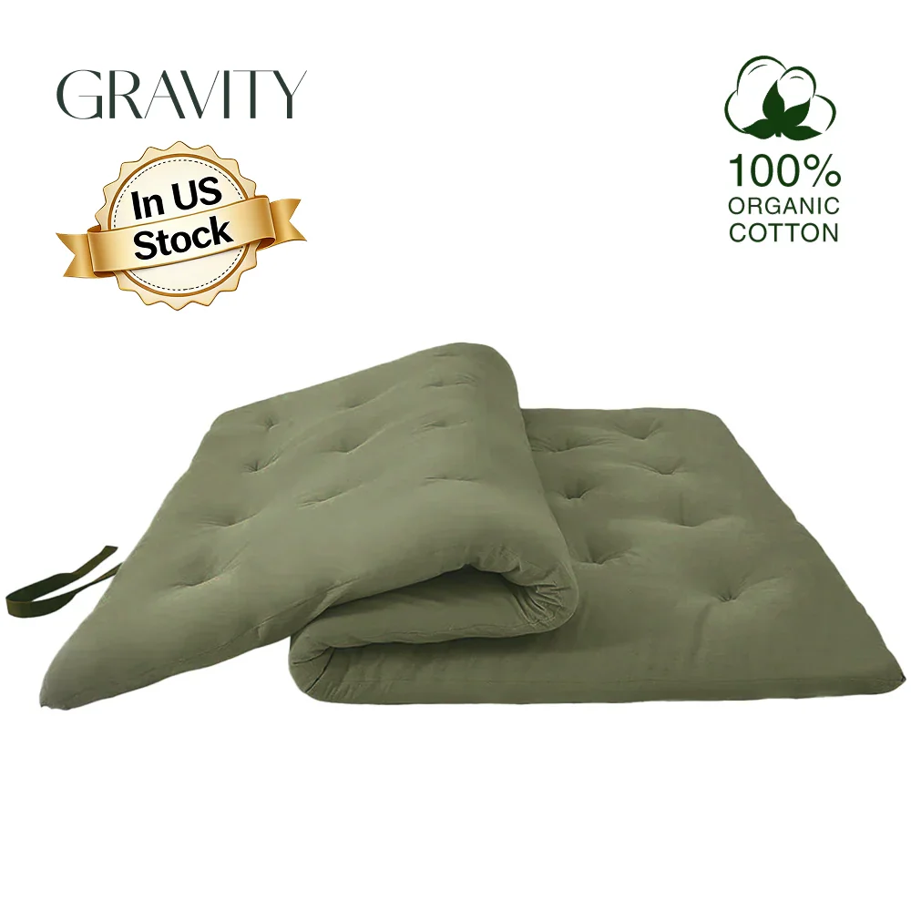 2.5inches Cotton Green Tatami Roll Tatami Compressible Mattress Japanese Floor Mattress Futon Mattress for Living Room