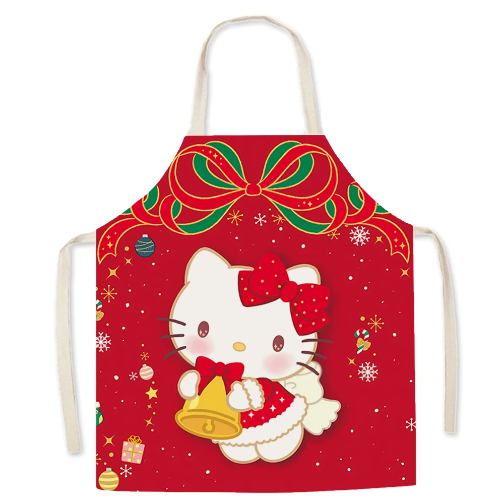 Christmas Sanrio apron ‌‌ Cinnamon Dog Kuromi Hello Kitty print apron Restaurant waiter chef apron Children\'s bib anti-fouling