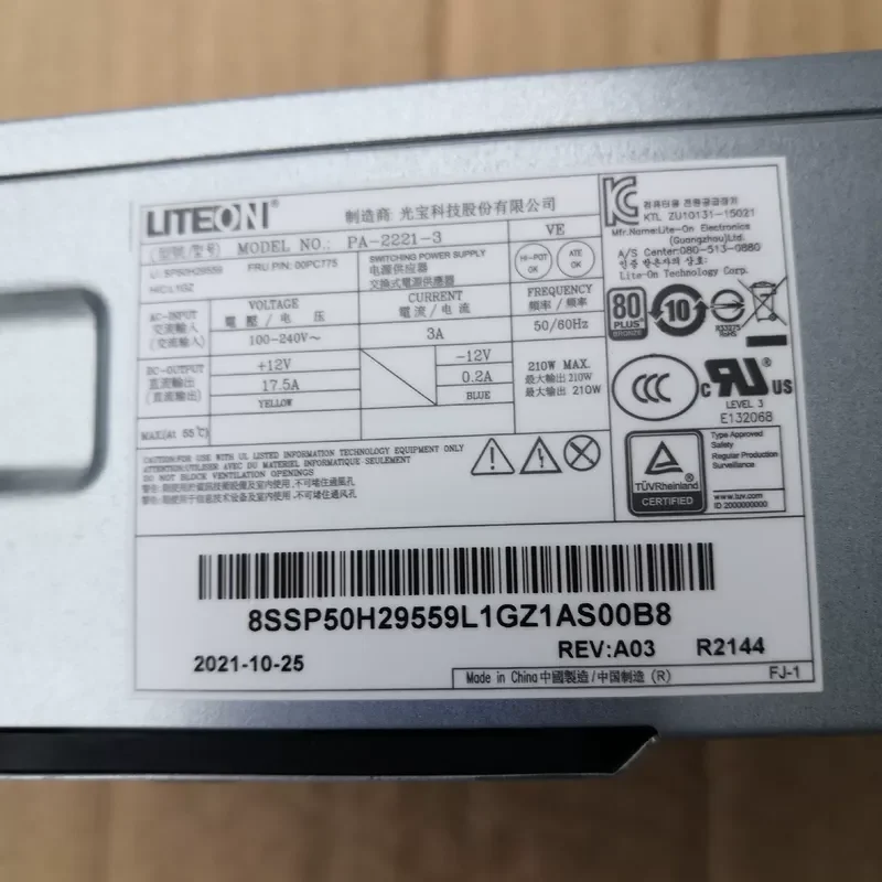New 210W Power Supply for Lenovo 10-pin PA-2221-3 12V 1