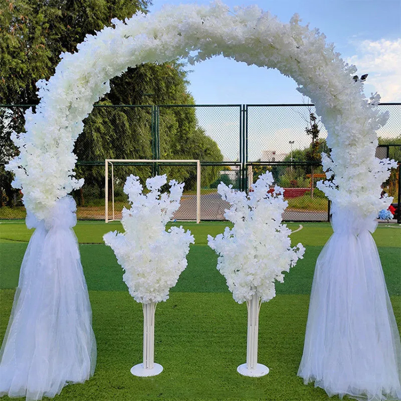 

Elegant Wedding Decoration Cherry Blossom Arch Metal Bow Road Guide Party Background DIY Props Site Layout