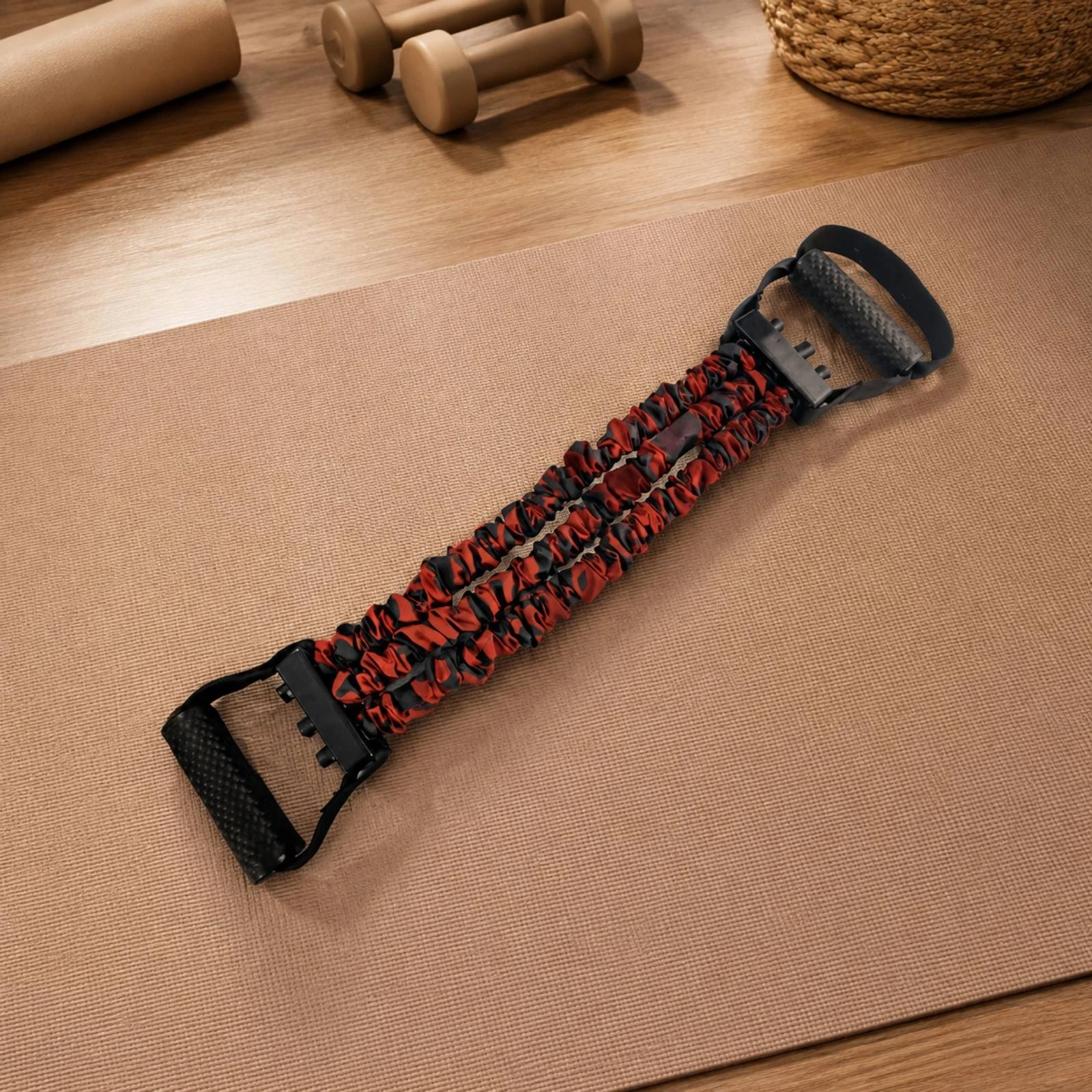 Multi-Function Chest Expander Padded Handles Resistance Device with TPE Tubes Adjustable Resistance Tube Device Textured Grip