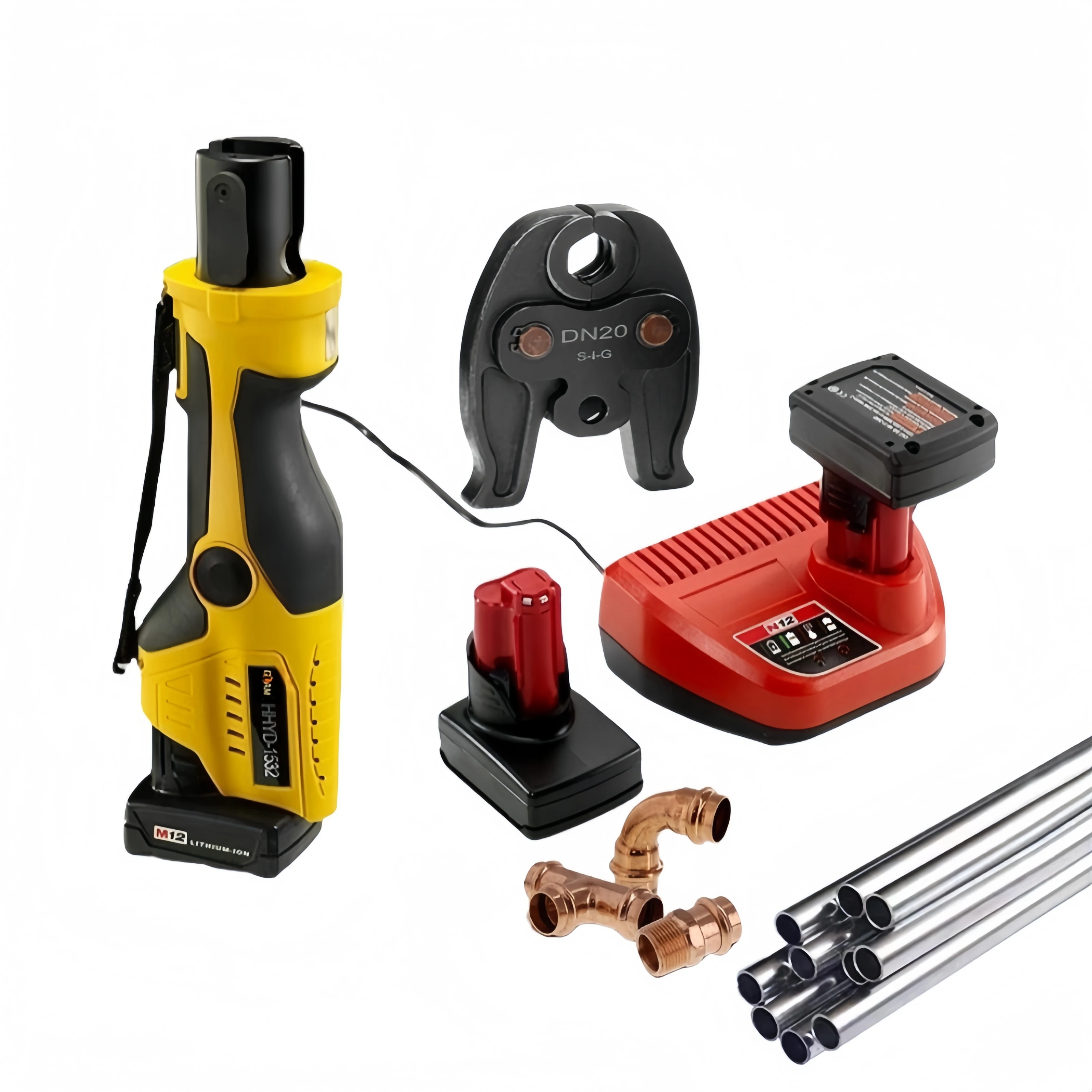 Cordless Hydraulic Press Tool Electric Rechargeable Stainless Steel & Copper Pipe Crimping Jaw Plumbing Tools Pliers
