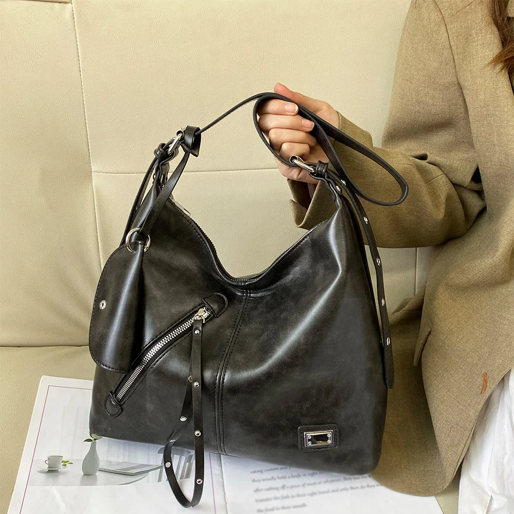 حقائب نسائية عصرية ذات سعة كبيرة حقائب كتف عتيقة متعددة الاستخدامات حقيبة عمل للسيدات مع حقيبة يد متطابقة #3