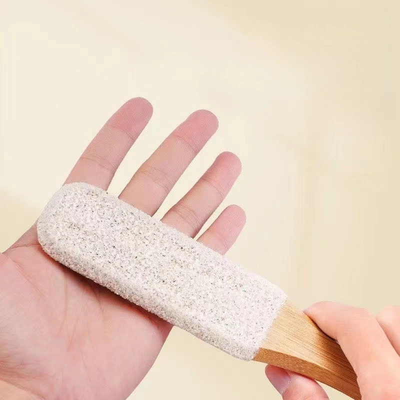 Silicon carbide dermabrasion foot file to remove dead skin foot grinder wooden handle convenient multi-faceted callus care tool
