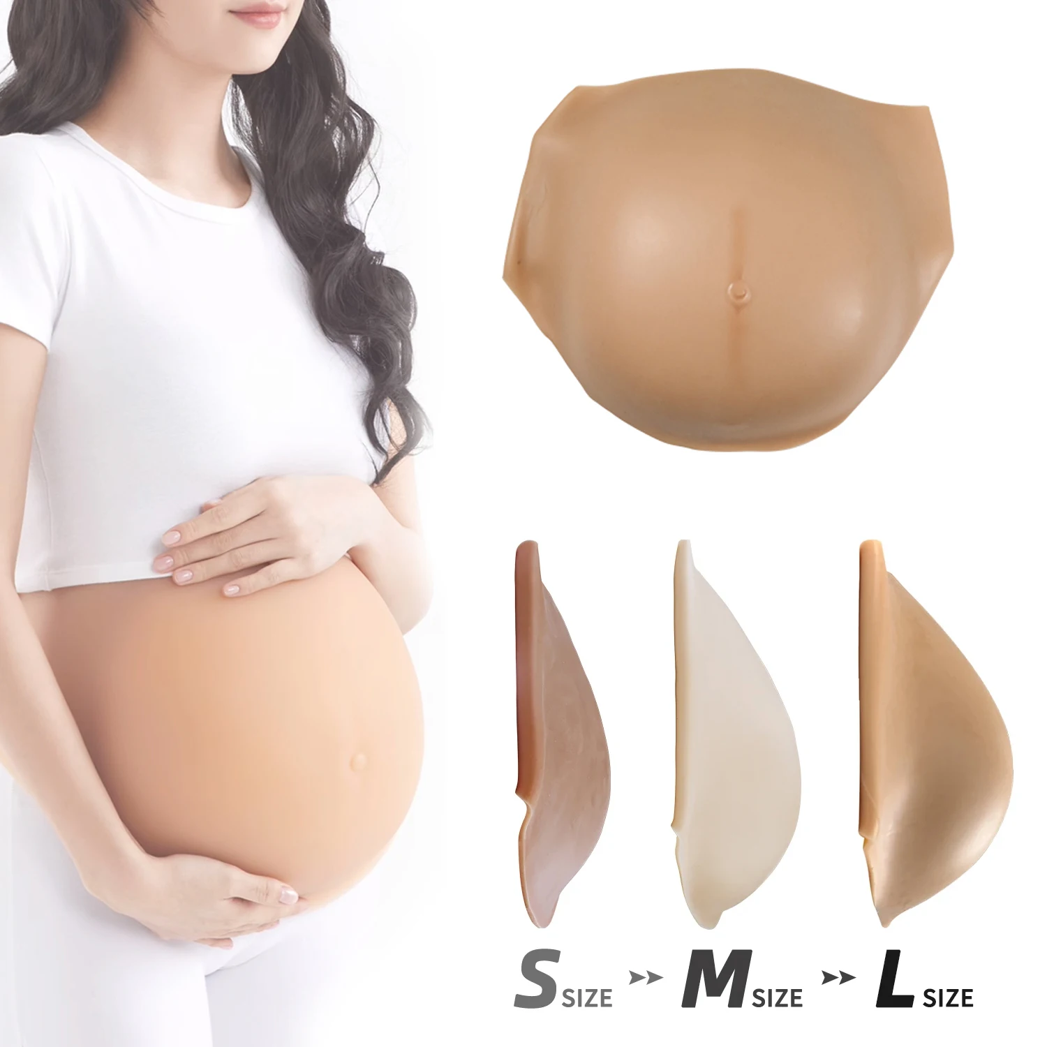 

Realistic Fake Pregnant Belly 2-9 Months, Soft Silicone False Pregnancy Tummy for Cosplay Crossdresser Actor Props