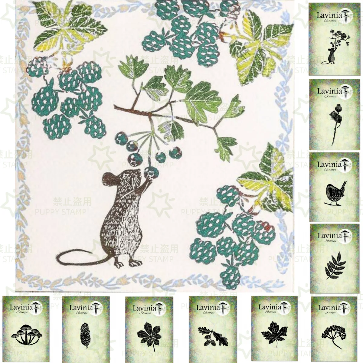 

2025 New Cone Mushrooms Leaf Cone Bird Mouse Clear Stamps For DIY Scrapbook Diary Decoration Embossing Cut Template Make Card