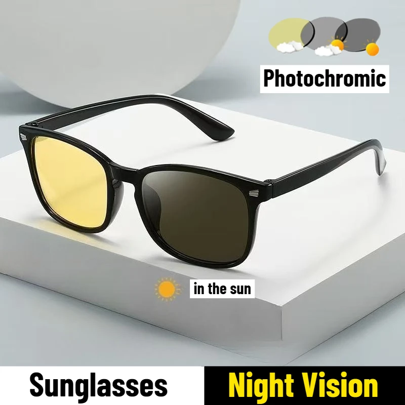 

Men Women Fashion New Photochromic Glasses High Definition Lenses Fashion Night Vision Sunglasses Neutral Fashion Trend Goggles