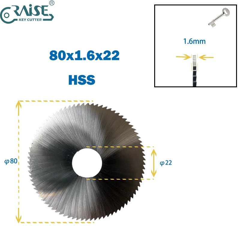 Key Cutter Slitting saw HSS 80x1,6x22 Z100 Locksmith Tools