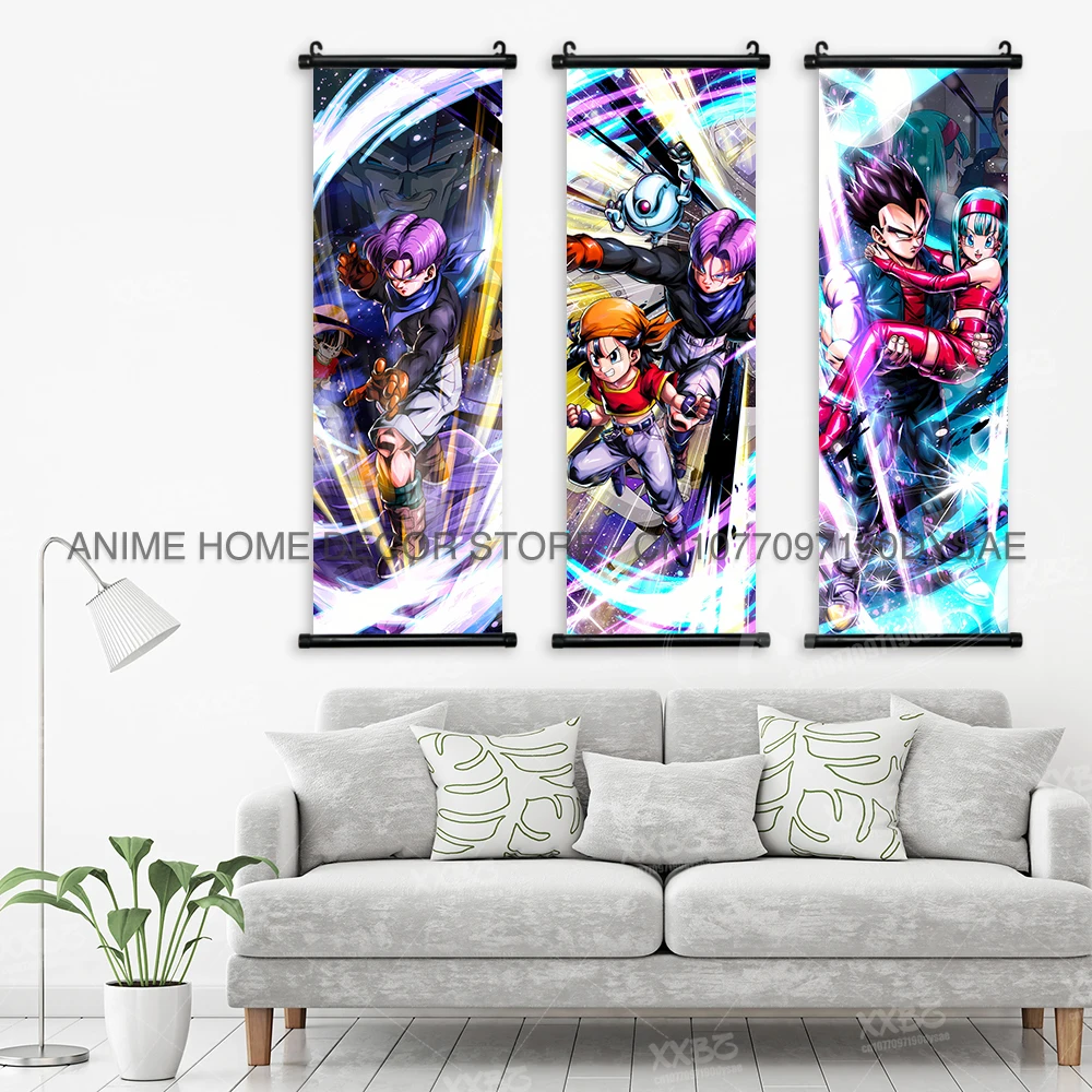 Dragon Ball Posters Anime Figures Wall Art Frieza Home Decor VegetaIII Scrolls Picture Goku Hanging Painting Son Gohan Wallpaper