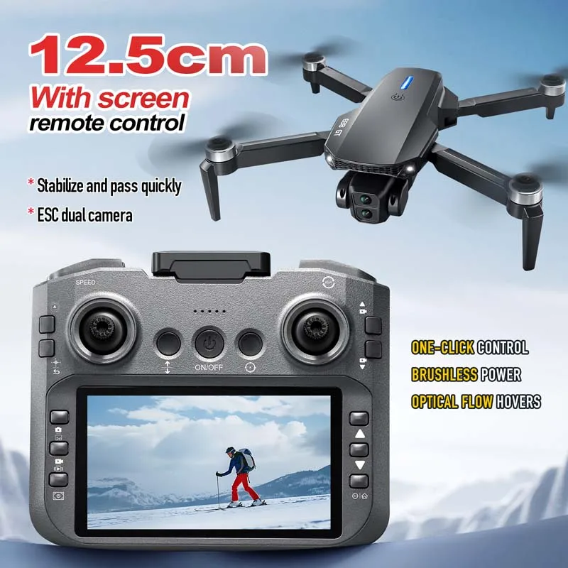 E88GT Droni senza spazzole Doppia telecamera HD WiFi FPV Navigazione notturna LED Bracci pieghevoli RC Quadcopter Fotografia aerea Uso esterno