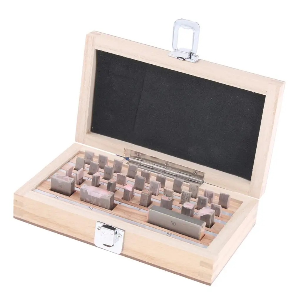 32pcs Metric Calibration Gauge Block Set Equipment High Precision Block Gauge 0 Grade 1 White Steel, for Caliper Measuring Tools