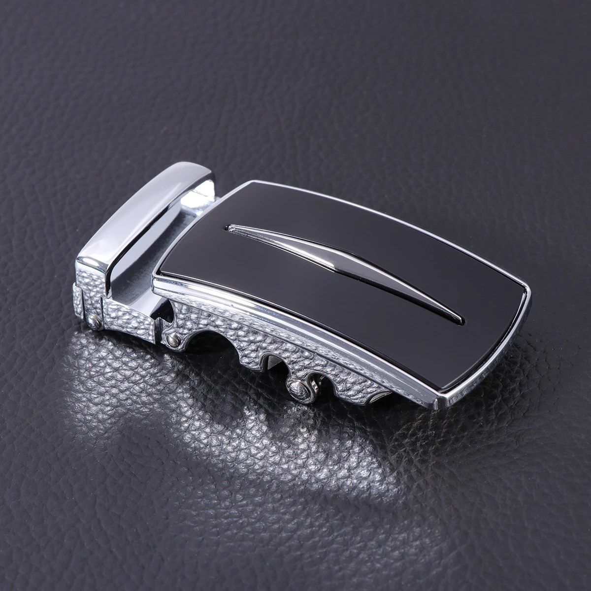 

Automatic Belt Buckle for Men Ratchet Replacement 35mm Wide Waist Adjustable Alloy Black Specular Design Fits