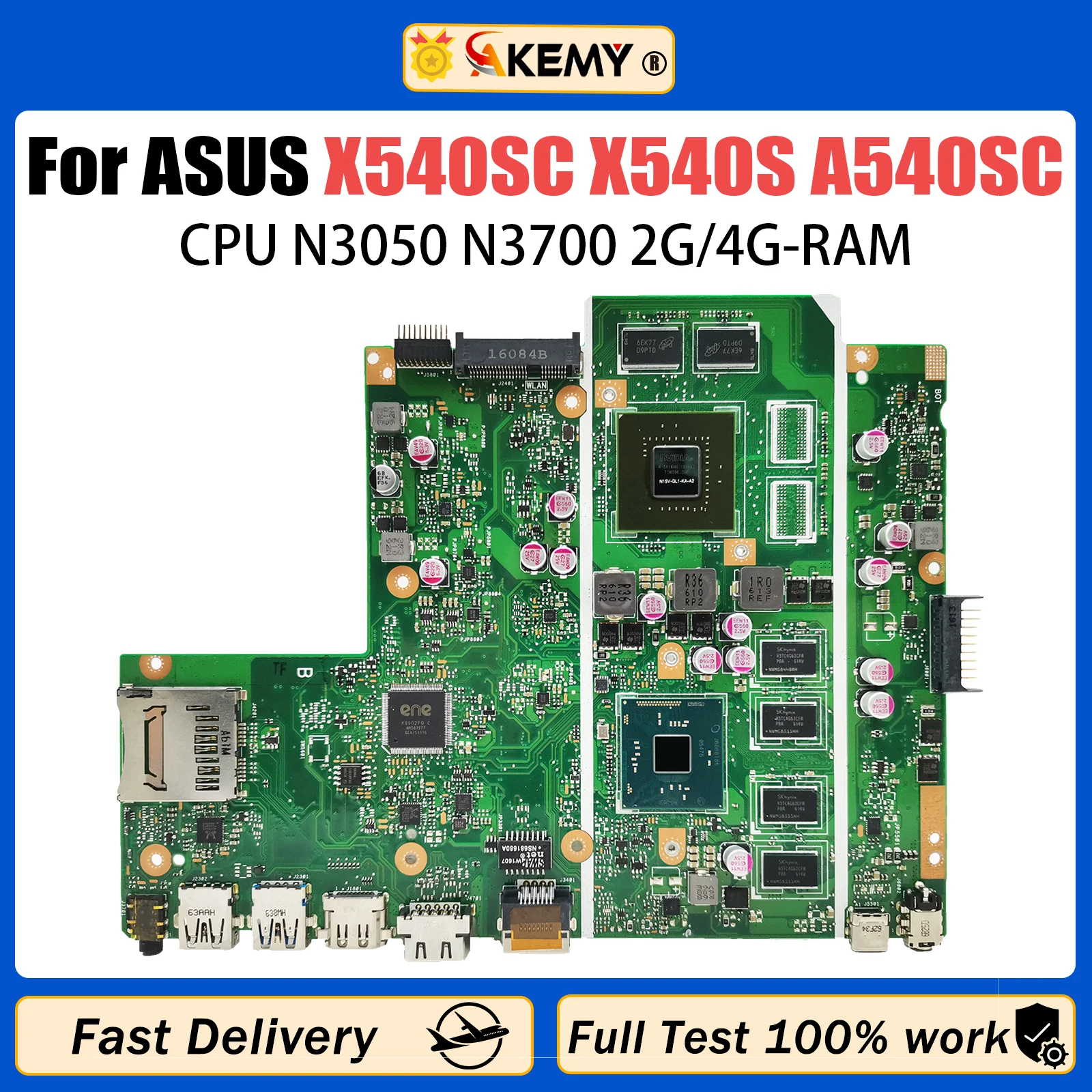 X540SC Mainboard For ASUS X540S A540SC D540SC R540SC F540SC Laptop Motherboard CPU N3050 N3700 2G/4G-RAM GT810M