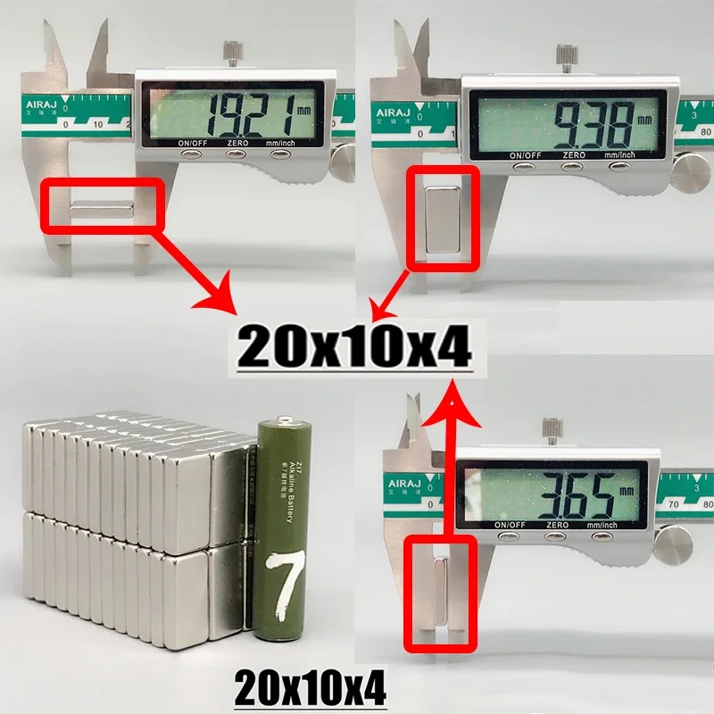 20x10x2 20x10x3 20x10x4 20x10x5mm 5/10//20/50/100pcs N35 Super Powerful Strong Block Square Neodymium Magnets 20*10*2 20*10*3