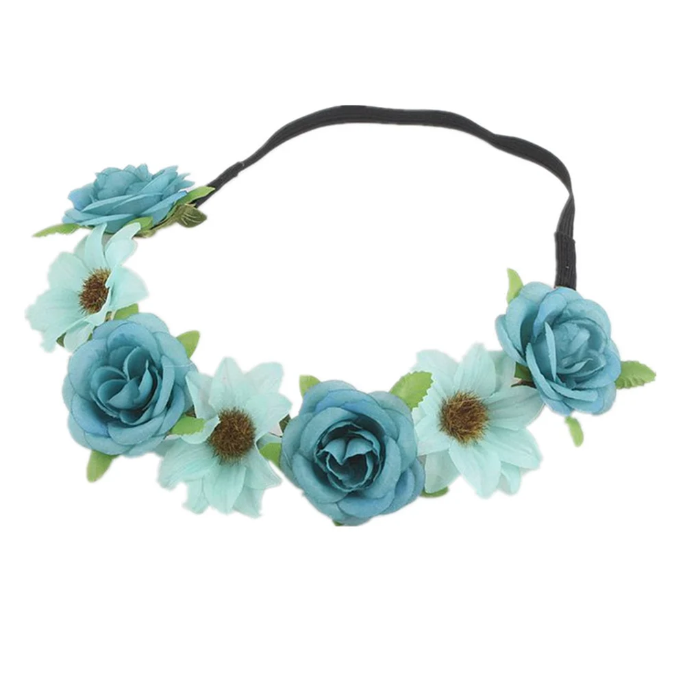 Women Wedding Floral Headband Charm Flower Tiara Party Brid Garland Princess Wreath Girls Crown Headdress Hair Accessories