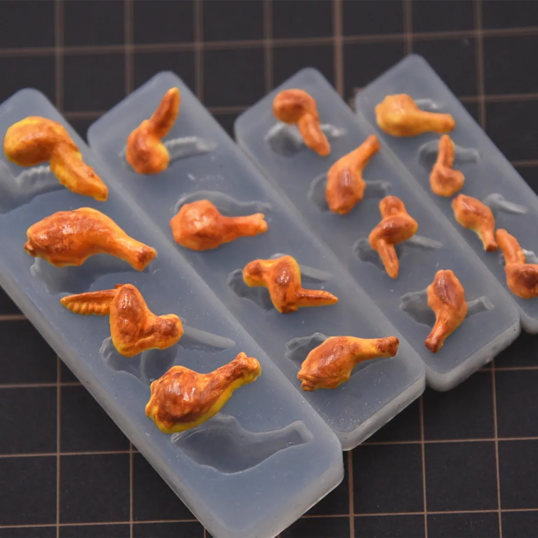 Cute Miniature Drumstick Chicken Wings Silicone Mold Pottery Clay Doll House Food toy DIY tools