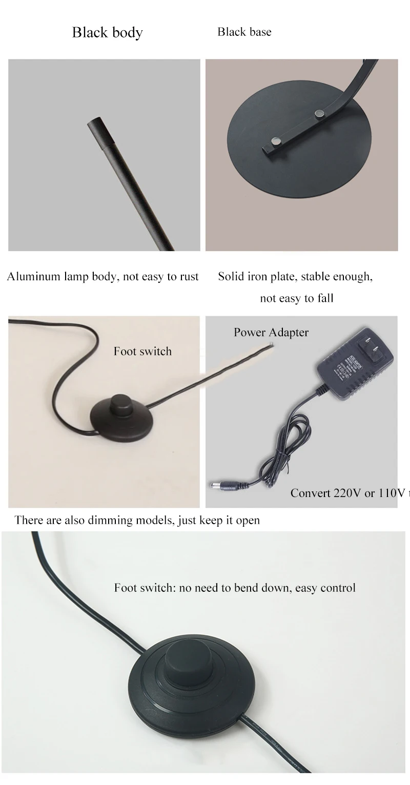 Nordic LED Corner Floor Lamp Simple Black White Floor Light For Dining Room Living Room Bedroom Study Home Decor Stand Light