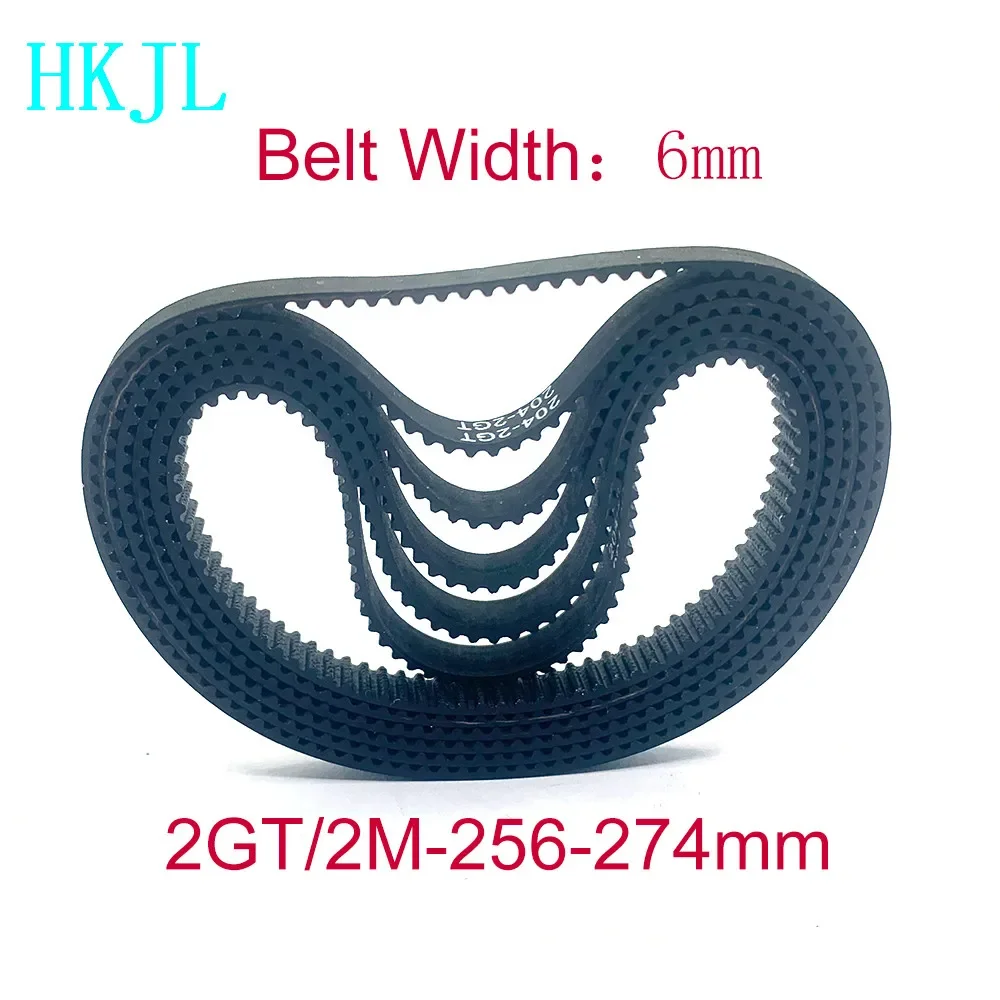 

2GT Synchronous Timing Belt Pitch Length 256 258 260 262 264 266 268 270 272 274mm Width 6mm 2M Rubber Closed