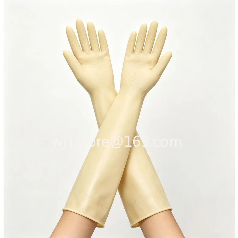 Long arm latex gloves extra thick 2.0MM acid and alkali corrosion protection industrial anaerobic box vacuum box gloves