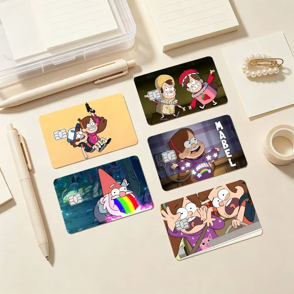 Cute G-Gravity Falls-S Card Stickers Credit Card DIY Card Protector Stickers Waterproof Film Skin Cover