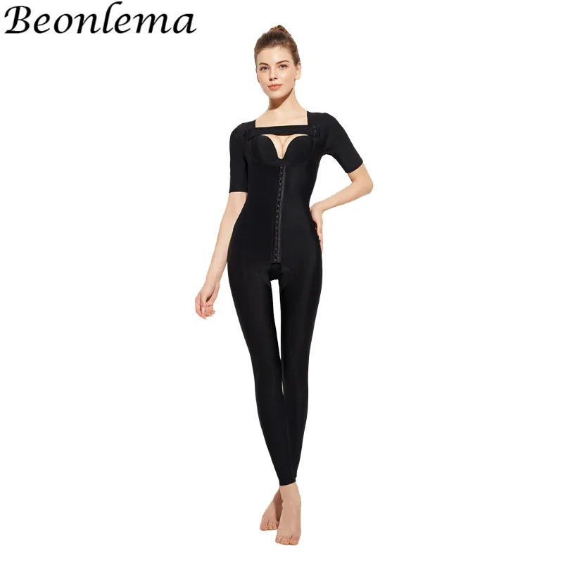Women\'s Fajas Colombianas Medical Grade Bodysuit Postpartum Full Body Shaper Snap Closure Shapewear Post Liposuction Corset