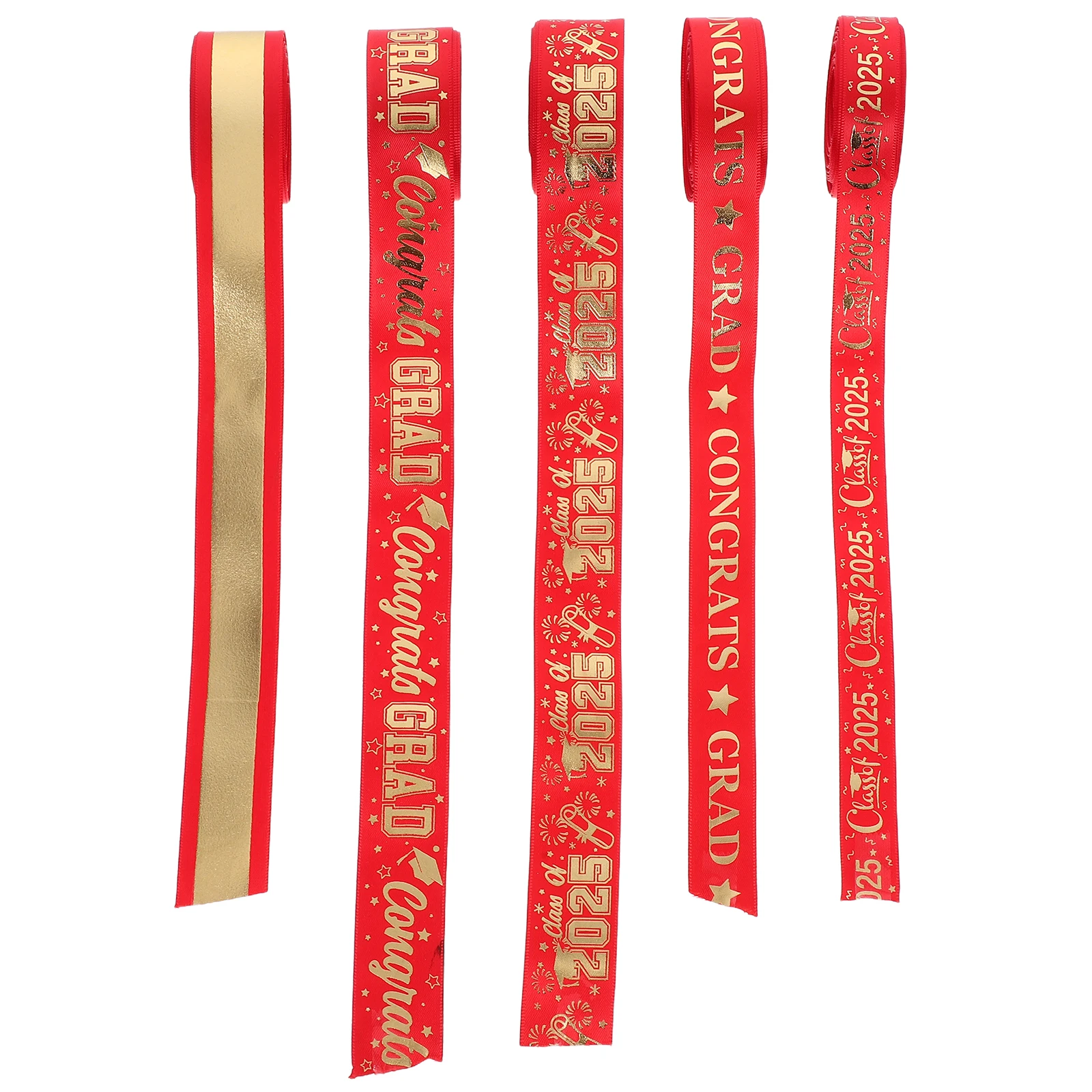 

5 Rolls Graduation Season Packaging Ribbon Curly Bows Flower for Bouquet Caring Decoration Crafting Tie Floral