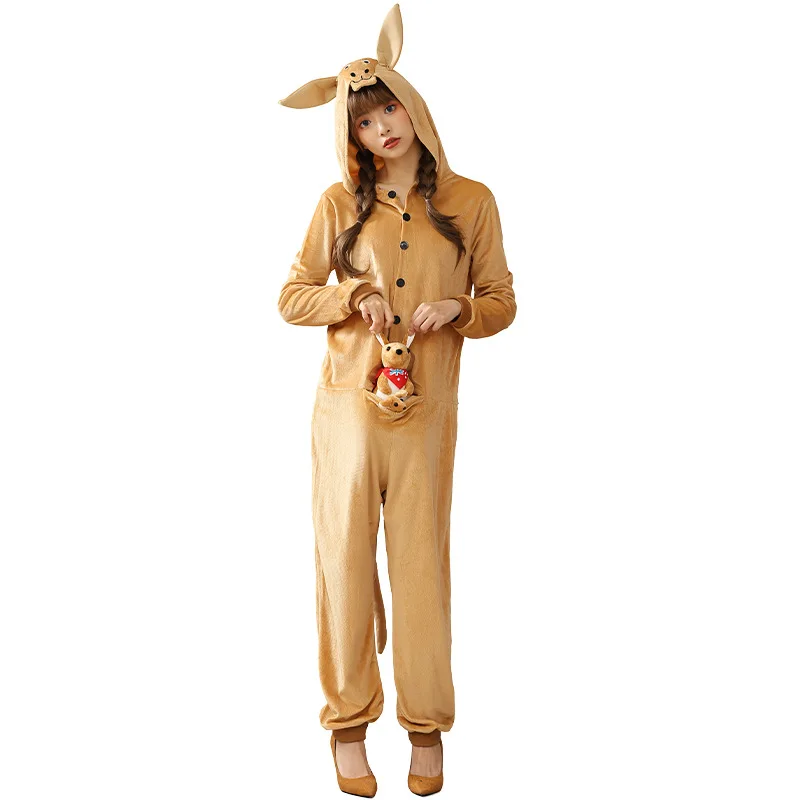 Uitvoering Dieren Kangroo Cosplay Grappige Jumpsuit Kostuums Dier Jurk Halloween Kostuum