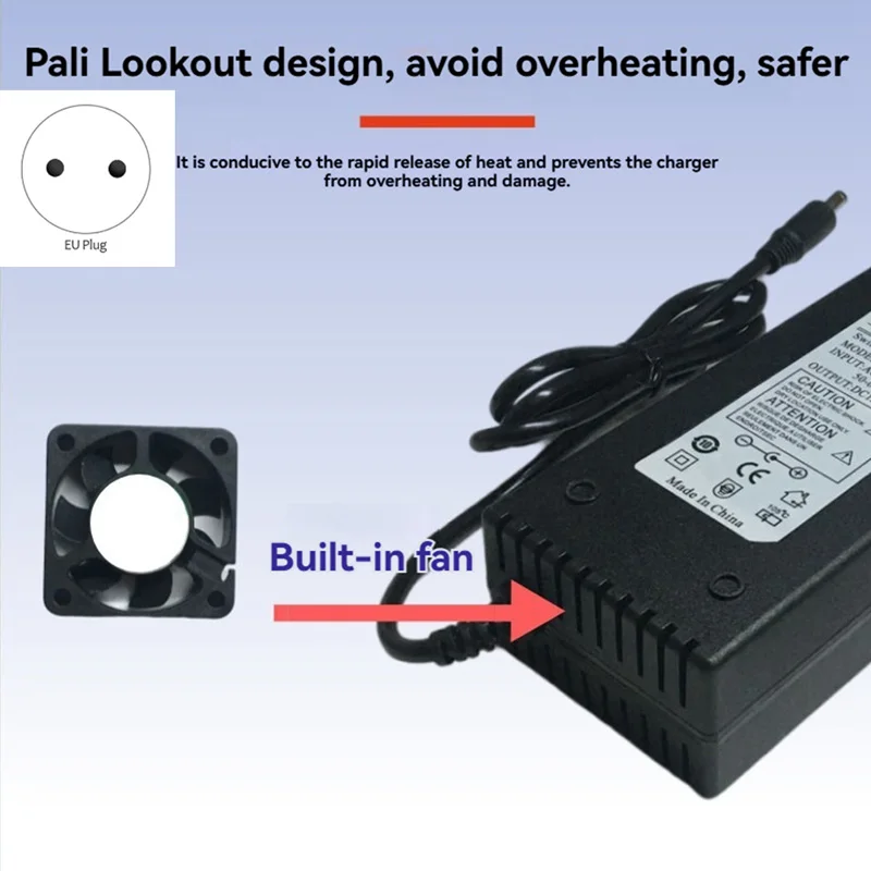 14.6V 10A Lifepo4 Charger Iron Phosphate Battery Charger for 12.8V 4S Lithium Iron Phosphate Battery Pack EU Plug-DT30