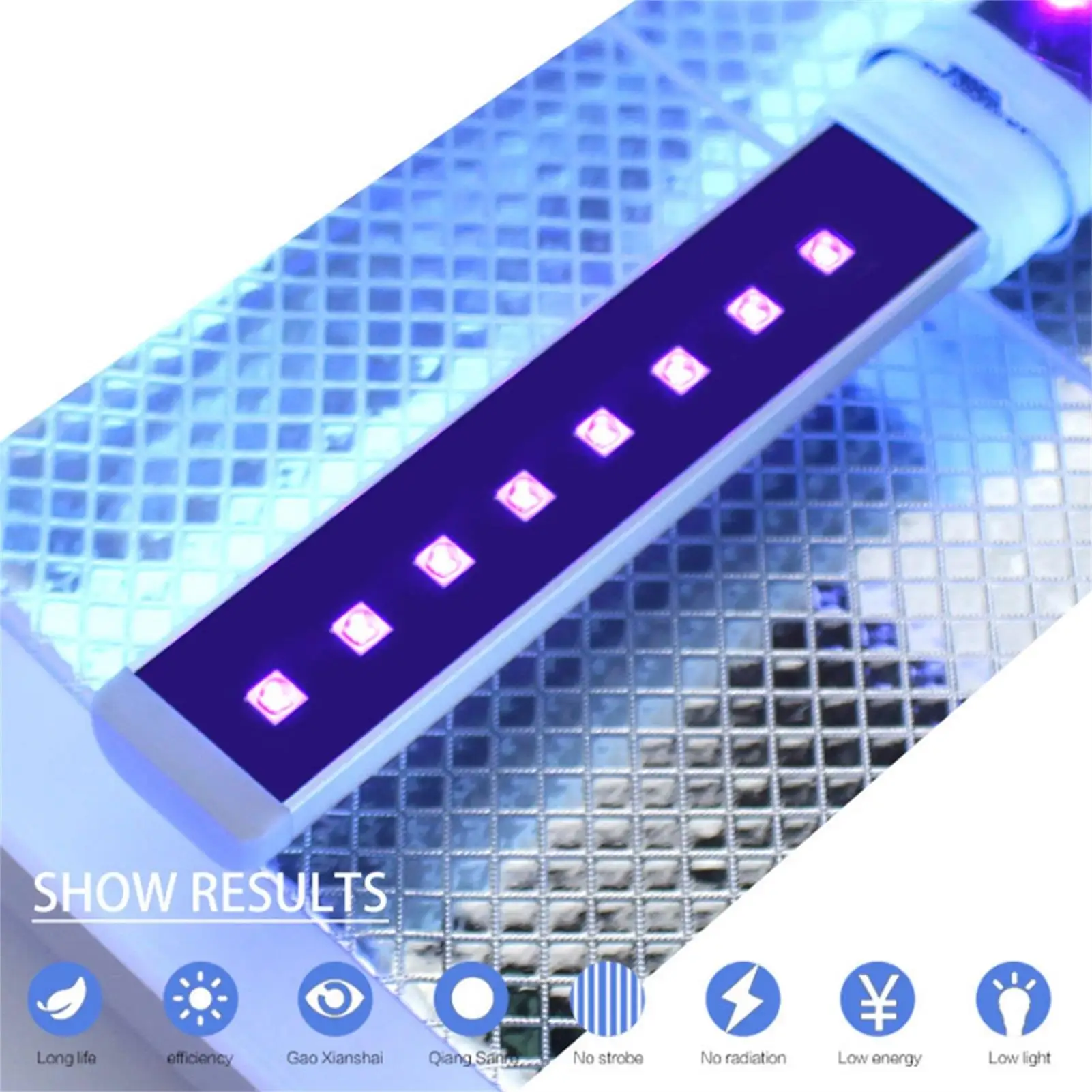 9W LED UV Nail Lamp Bulb Replacement 365+405nm - Nail Dryer Tube with 9 Light Beads for Gel Curing Art Accessory