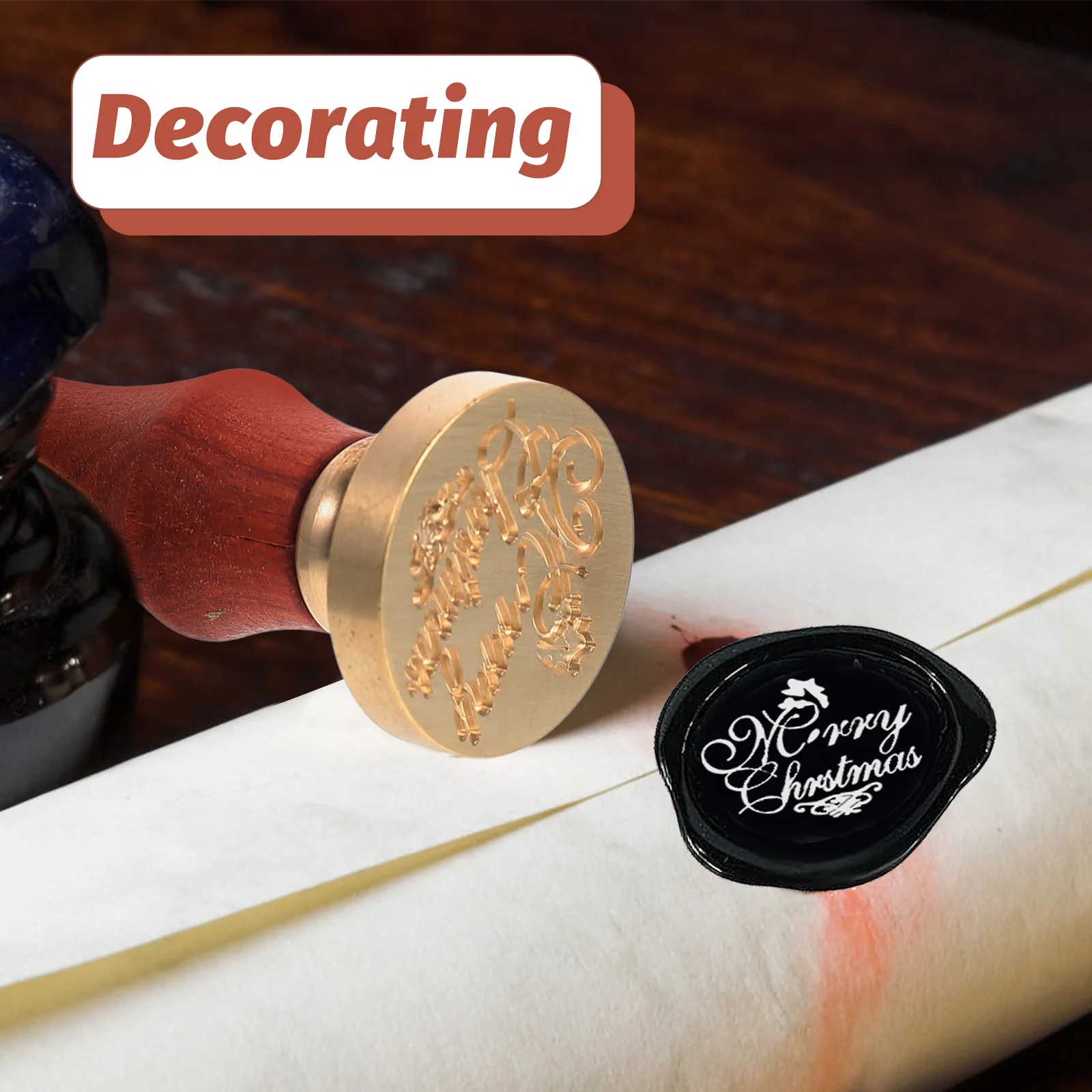 

Seal Retro Decorative Wooden Copper Craft Invitations Scrapbook ChristmasDecoration Sealing Wax Stamper