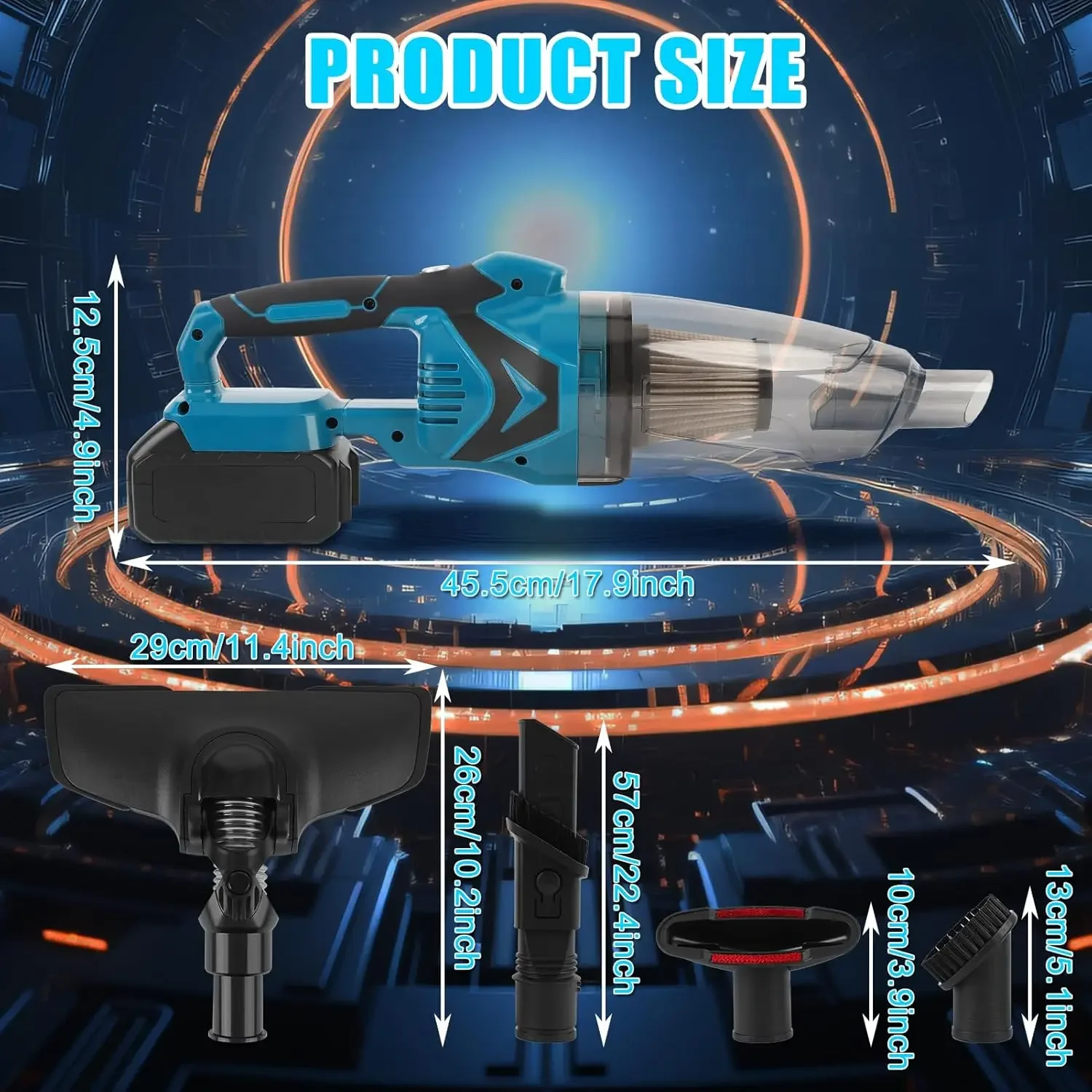 Electric Handheld Wireless Vacuum Cleaner Cordless Vacuum Home Car Portable High Power Cleaning For Makita 18V Battery Pin - view 5