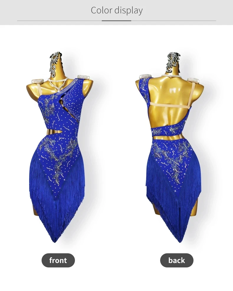 2026 Lateinamerikanische Tanzkleidung Damen Ballsaal-Partykleid Mädchen Midi-Rock Trainingskleidung Fransen-Wettkampf-Outfit Sexy Samba-Kostüm – Detail 5