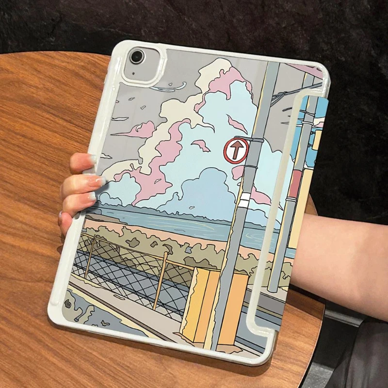 

Умный чехол для IPad 5-го поколения, 9,7 дюйма, с изображением ландшафта, чехол для планшета IPad Air 5 Air 4 10,9 10,2 7-го 8-го 9-го поколения