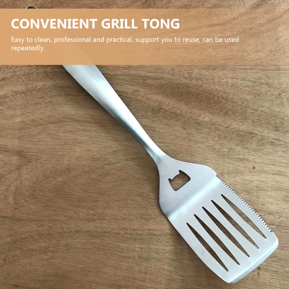 

Stainless Steel BBQ Tool Set Professional Spatula Multi function Tong Portable Grill Fork Convenient Outdoor Camping Supplies