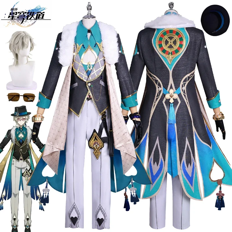 Aventurine Cosplay Costumes Honkai Star Rail Watch Hat Outfits Carnival Party Adult Role Play Clothing Full Set Uniform for Men