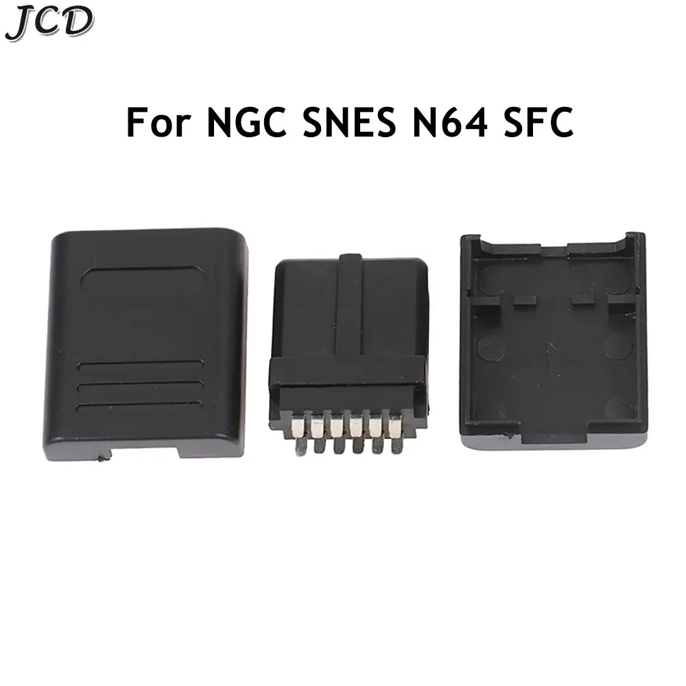 

JCD 1set For NGC SNES N64 SFC 12Pin Multi Out Port Connector Male Cable Plug AV Repair Interface With Black Plastic Cover