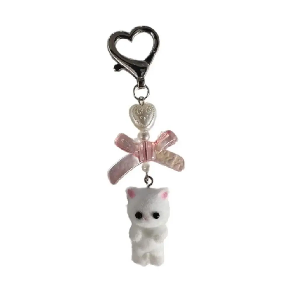 Flocking Cat Keychain 3D Plush Keyring Animal Gift