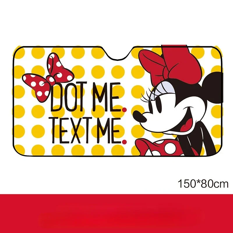 Disney Mickey Car Sunshade Cute Car Sun Visor Front Gear Sunscreen Heat Insulation Cloth Front Windshield Cover Blackout Curtain